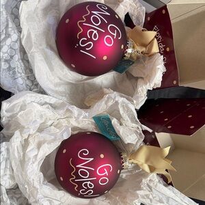 FSU Holiday Ornament Set - Burgundy and Gold